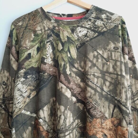 WALLS X MOSSY OAK | Camo Crewneck Long Shirt T-Shirt Tee Sz L - Picture 3 of 12